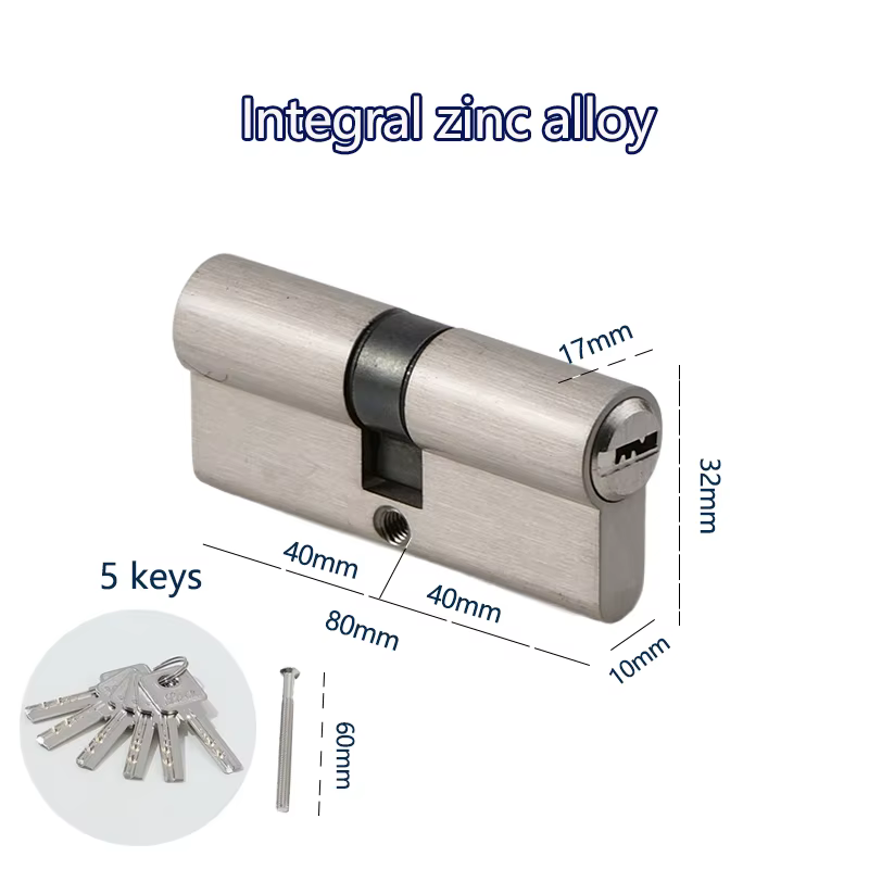 Portes et fenêtres intérieures de chambre à coucher, cylindre de serrure de 60 70 80mm, clé AB, entrée antivol, alliage de zinc, alliage d'aluminium, serrure de porte en laiton