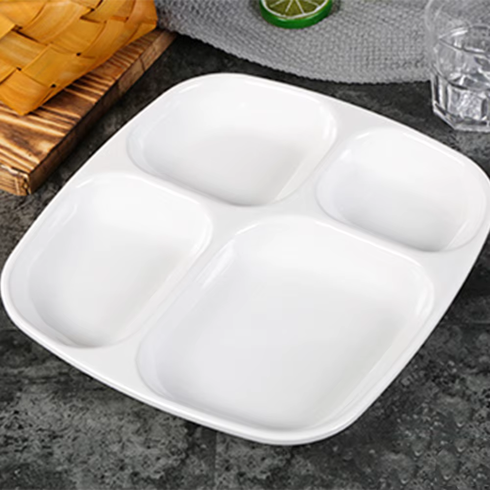 Assiette à Compartiment à Quatre Grilles