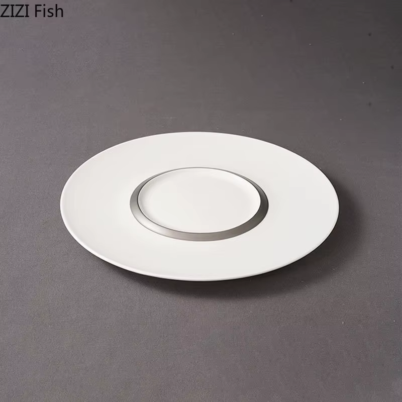 Assiette à manger ronde en céramique