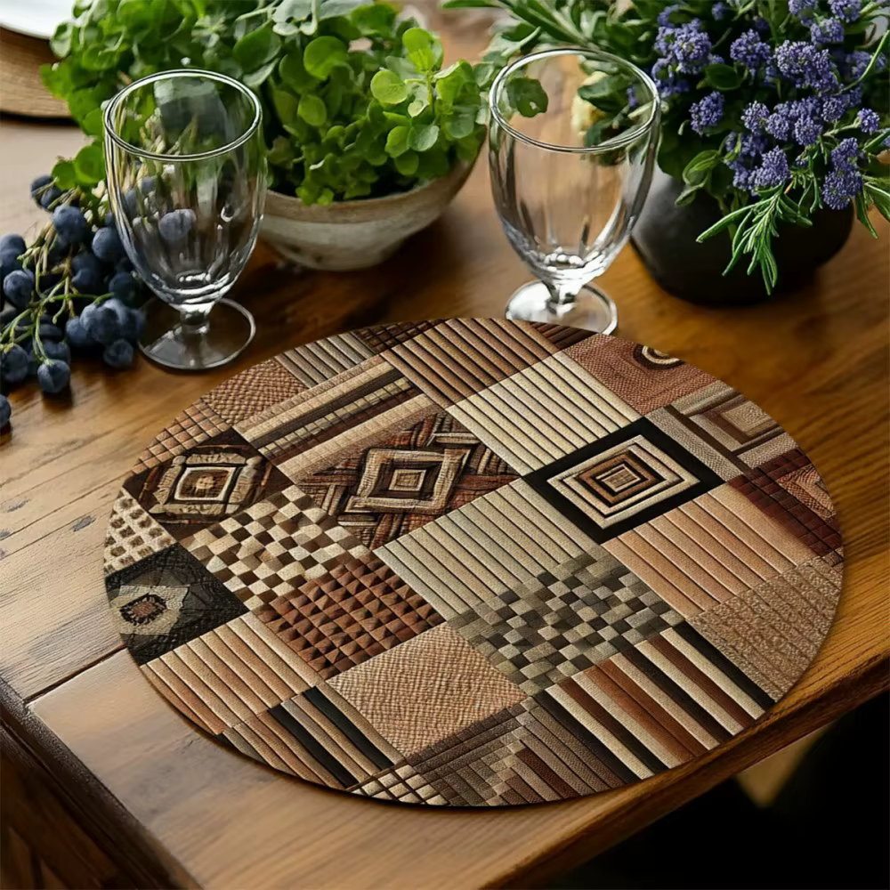 VIKAMA – sets de table ronds à motifs géométriques