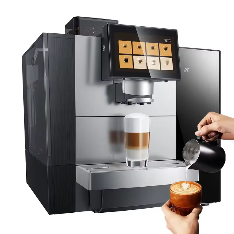 Machine à café intelligente automatique commerciale, machine à expresso intelligente du grain à la tasse pour le bureau, les restaurants et les cafés