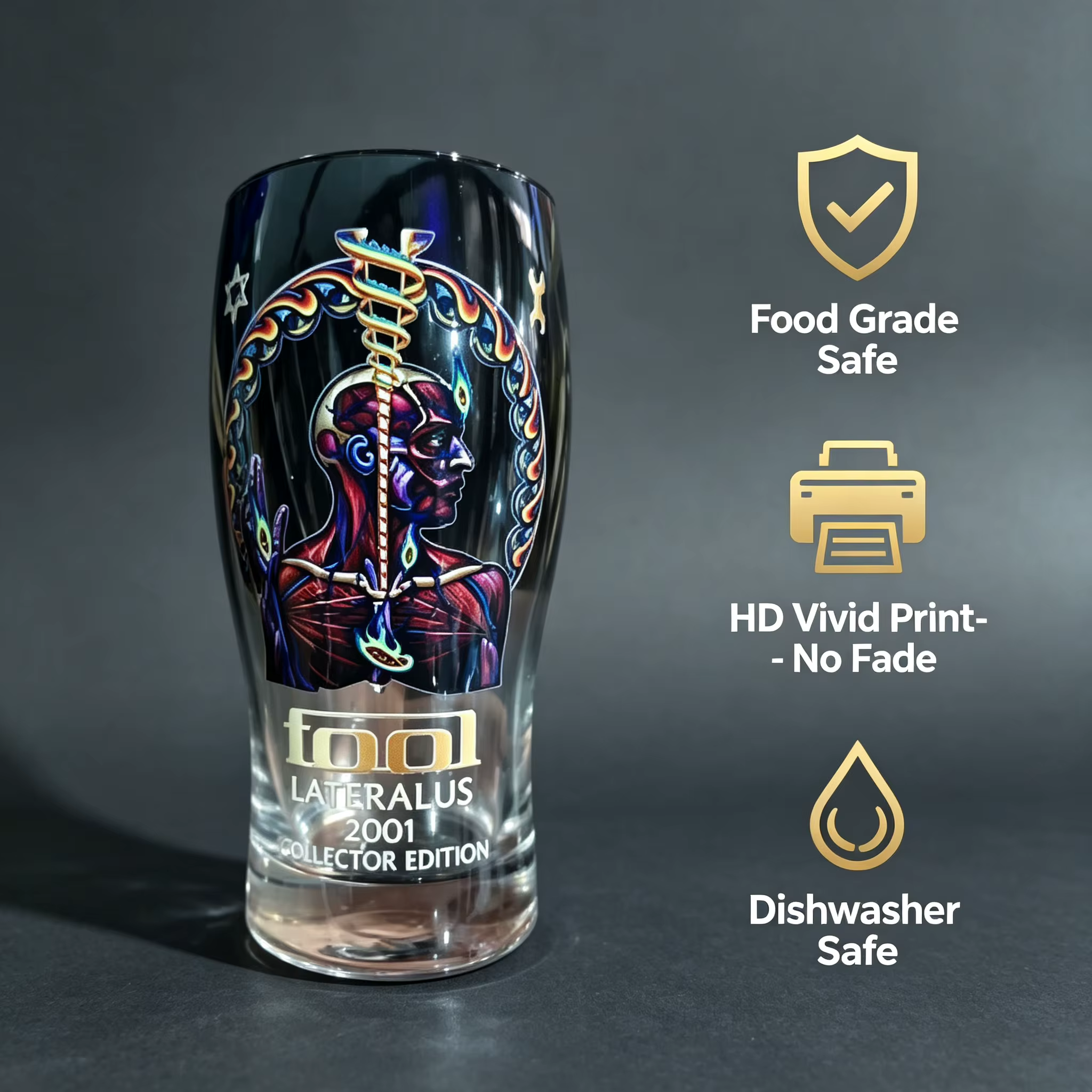 Verre à bière premium Tool Lateralus 2001 Collector's Edition - Cadeau unique pour les fans de rock