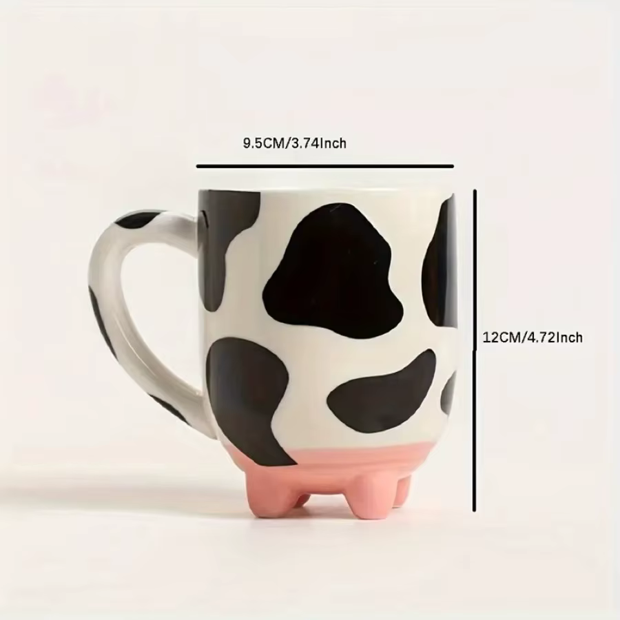 Tasse à café en céramique avec impression de vache amusante pour la famille