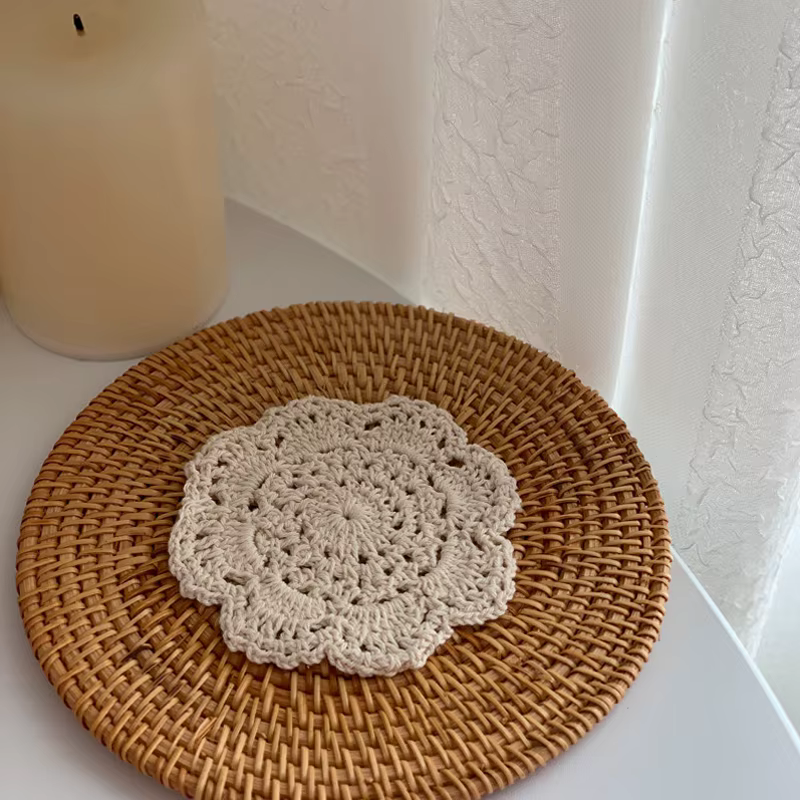 Sous-verres bohème en Crochet à fleurs