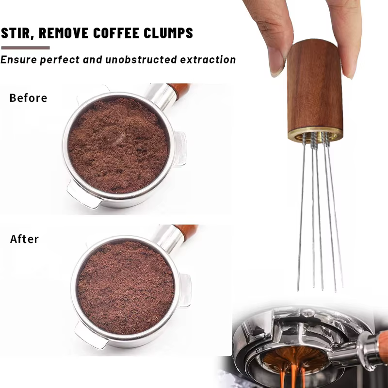 Doseur de café aiguilles en acier inoxydable expresso poudre agitateur distributeur niveleur WDT outils