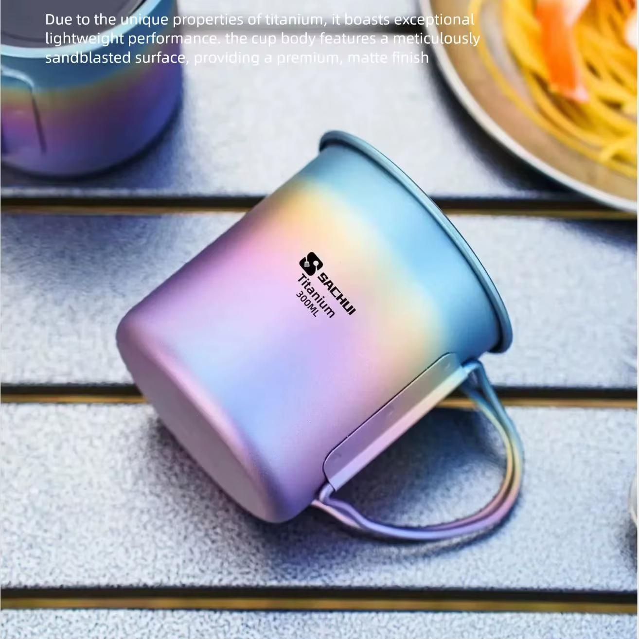 Tasse à thé et café portable ultralégère en titane coloré