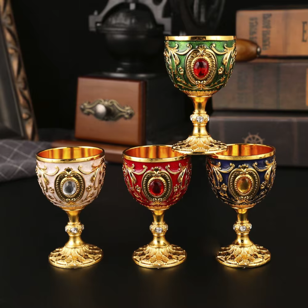 Tasse à vin en métal Vintage en relief