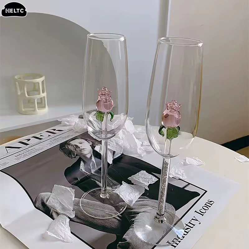 Verre à Cocktail Rose Créatif 3D