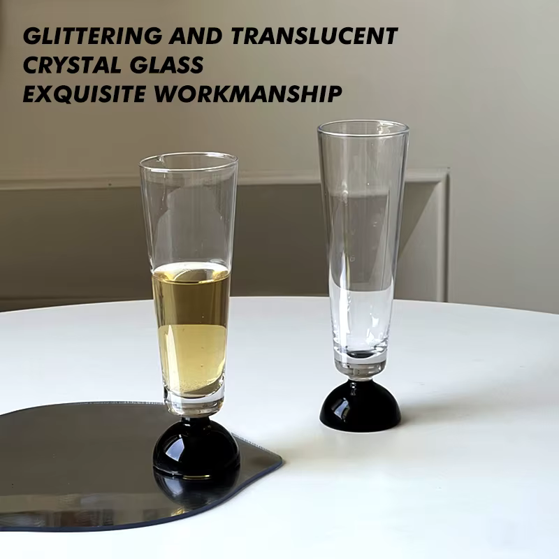 Verres à champagne en agate noire