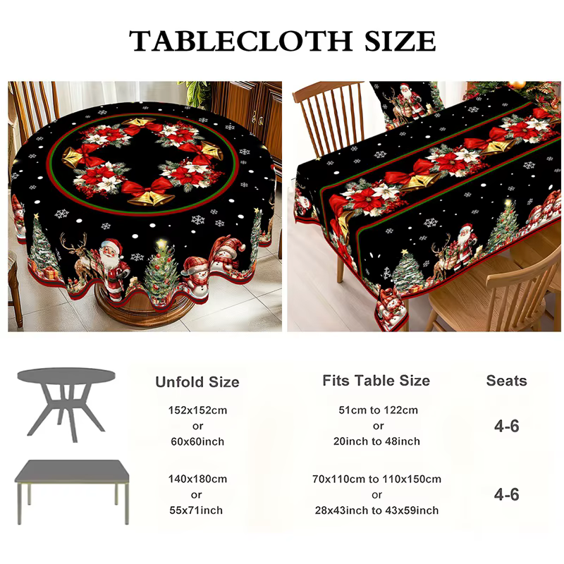 Nappe de noël décorations de Table