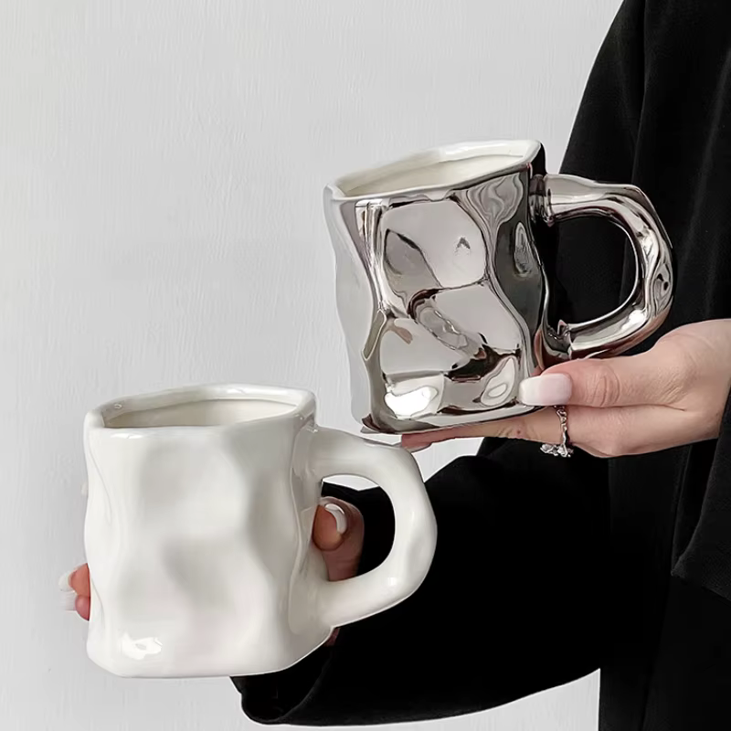 Tasse à café en céramique dénoyautée irrégulière créative 30ml thé de l'après-midi Dessert