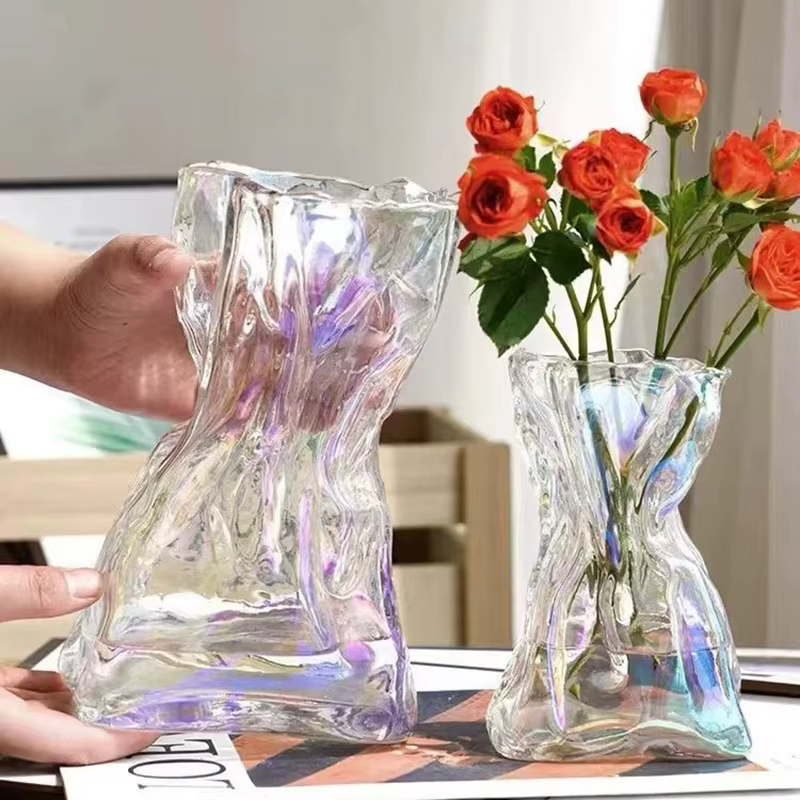 Vase à fleurs en verre moderne