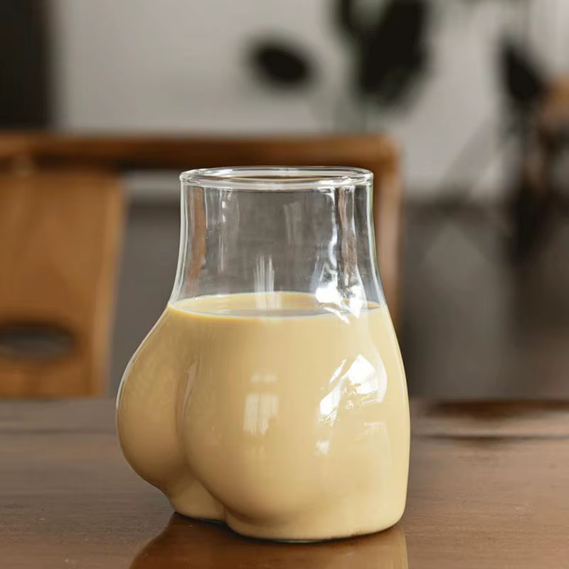 450ml bout à bout tasses Transparent Borosilicate verre tasse à café drôle tasse à café verre femmes corps cul tasse lait eau tasses