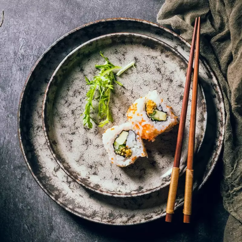 Assiette en céramique à disque de style japonais