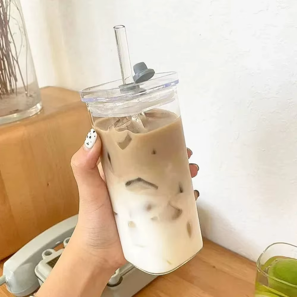 Tasse carrée en verre à café résistante à la chaleur
