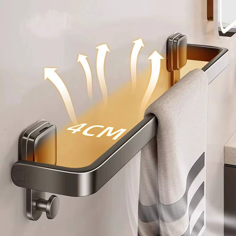 Porte-serviettes mural pliable à ventouse sans perçage