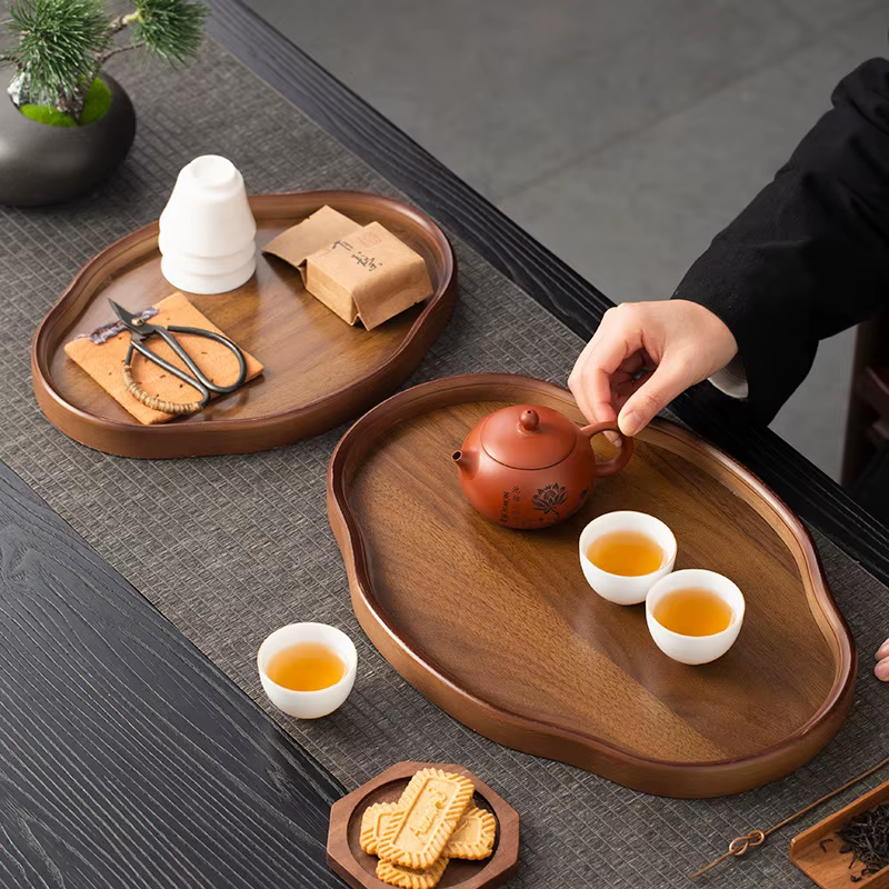 Plateau de service décoratif en bois pour Table basse et décoration de maison
