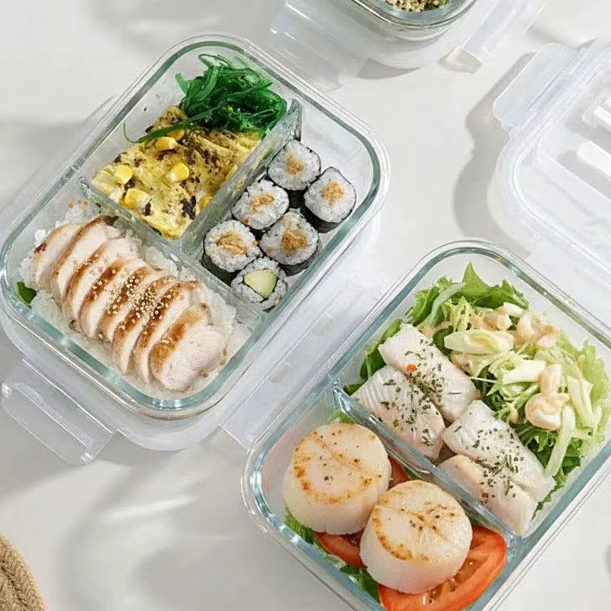 Récipient de stockage alimentaire en verre avec couvercle