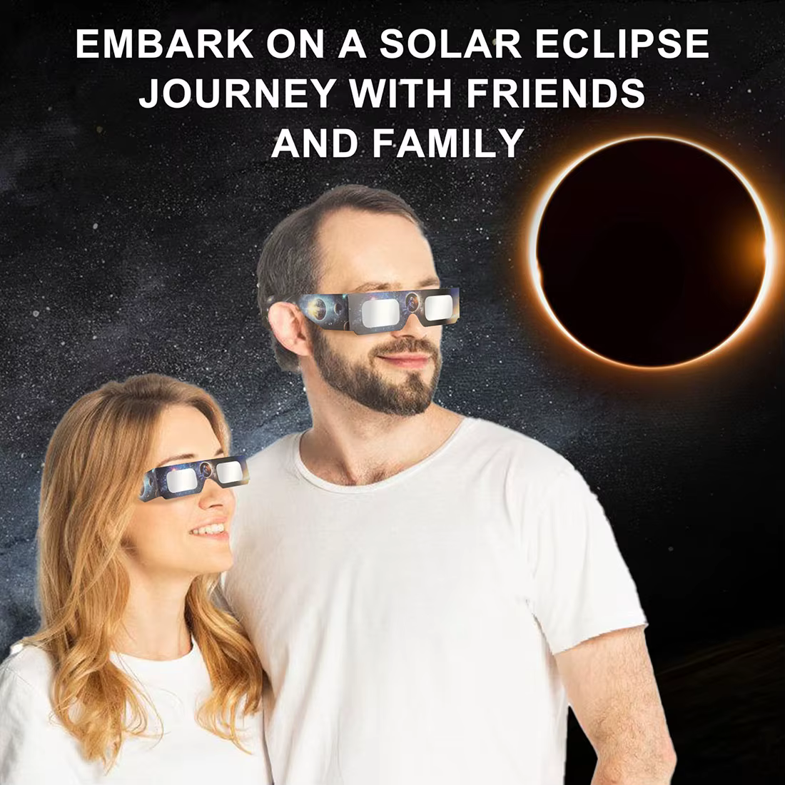 Pack de 10 lunettes d'éclipse solaire-lunettes de soleil de visualisation d'éclipse solaire totale avec optique supérieure, nuances sûres pour adultes ou enfants