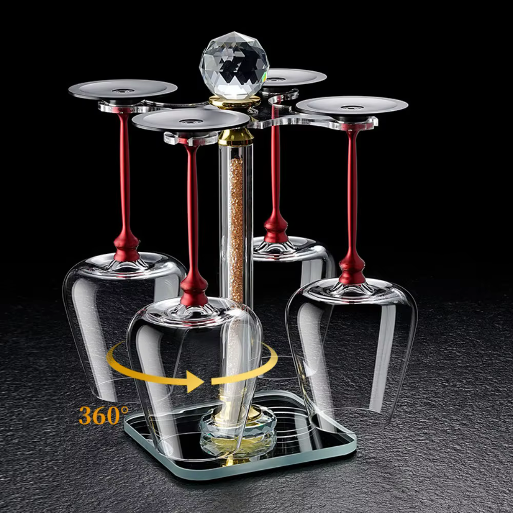 Verres à vin en verre rotatif transparent avancé