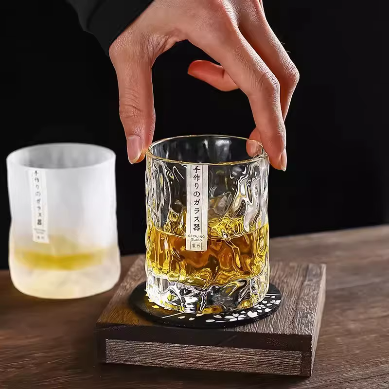 Optique-Verres à vin en cristal de marteau de style japonais