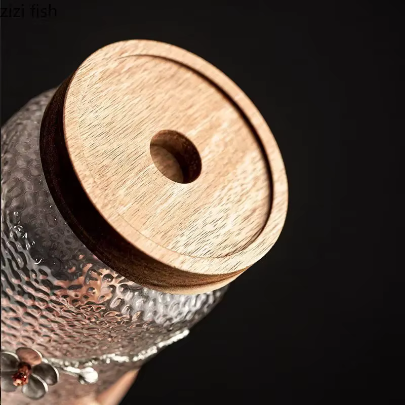 Bocal de rangement en verre à motif de marteau
