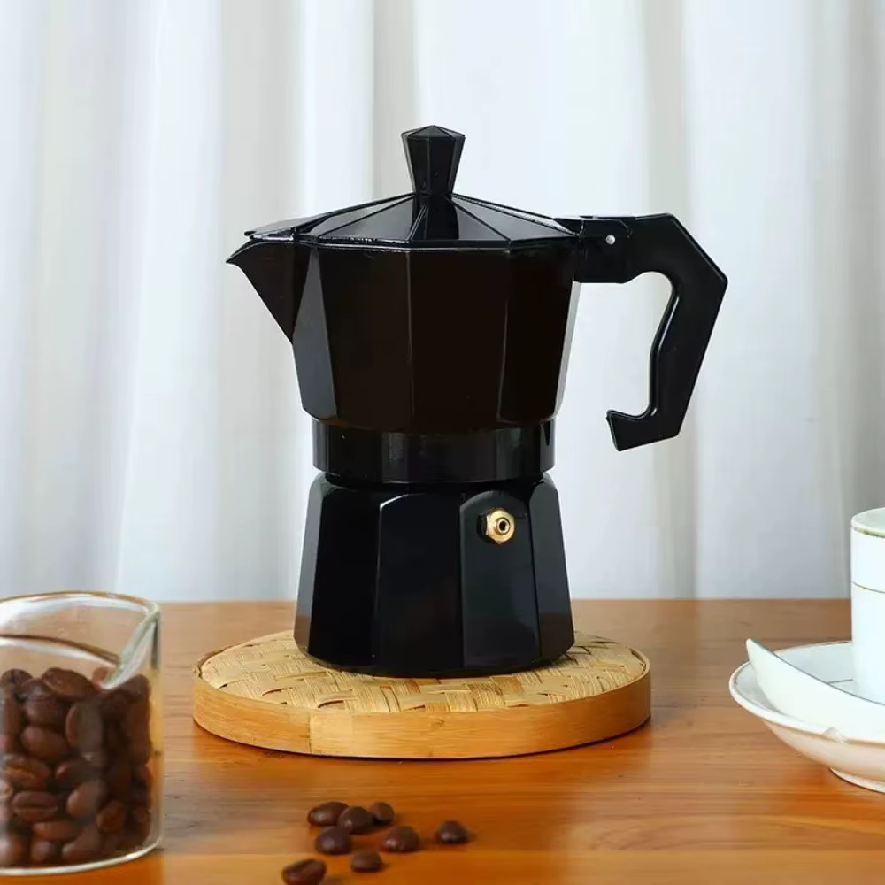 Cafetière Moka noire Vintage avec poignée