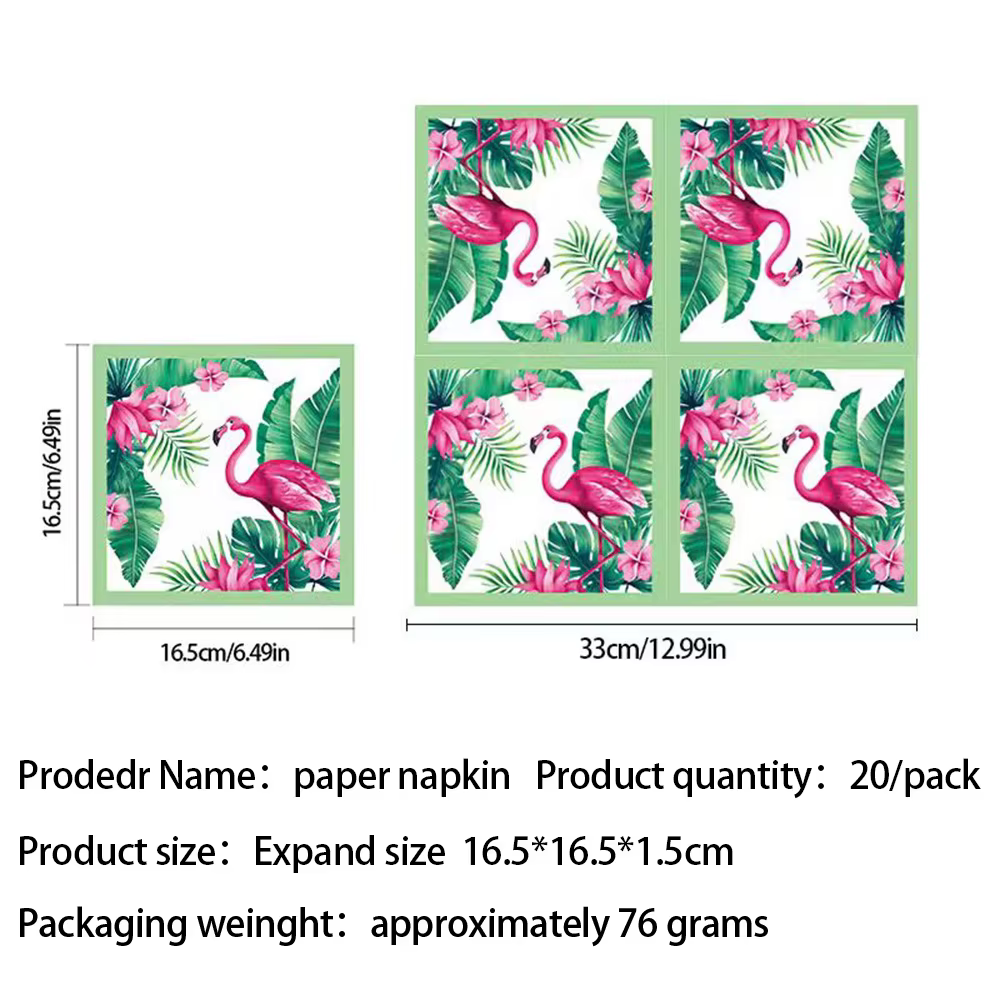 Vaisselle rose flamant rose et ananas avec motifs de palmiers