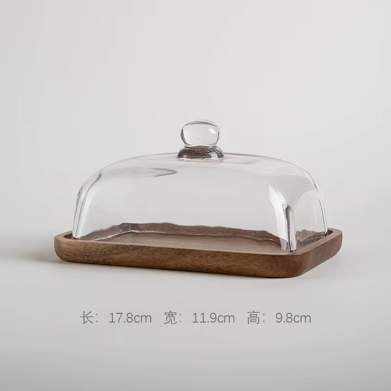 Assiette à gâteau en bambou et bois