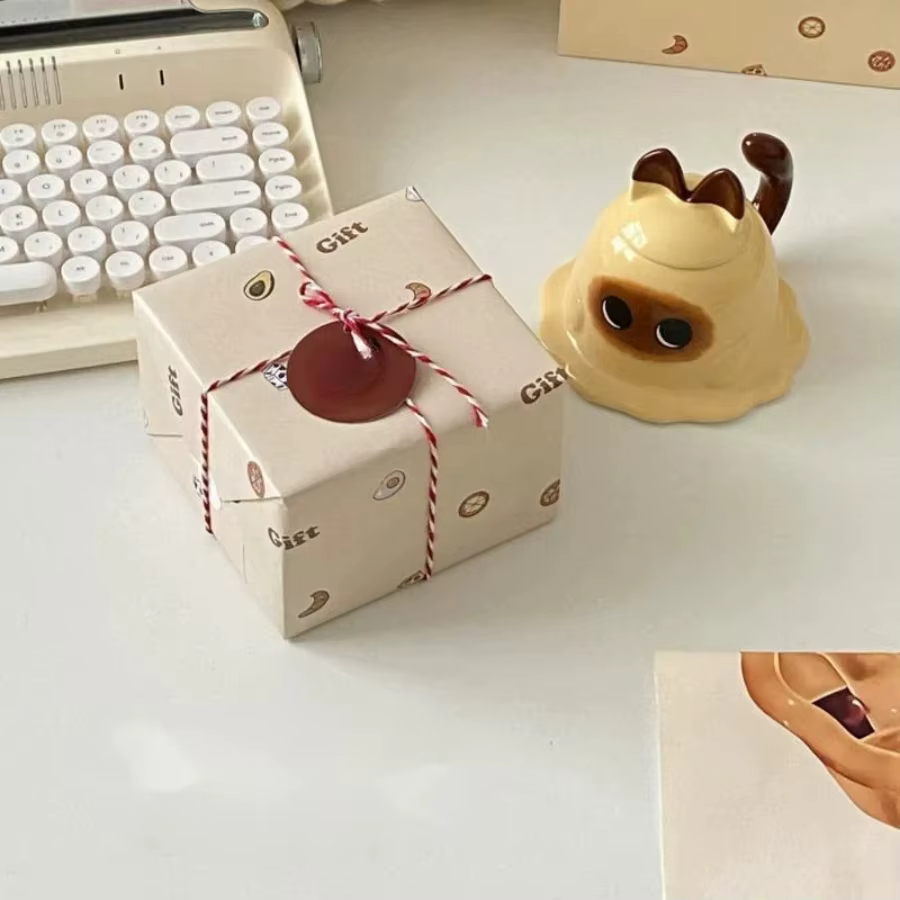 Kawaii chat siamois purée de pommes de terre tasse à café mignon