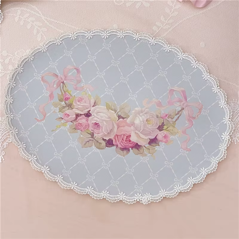 Set de Table Vintage Européen en Dentelle et Cuir avec Nministériels