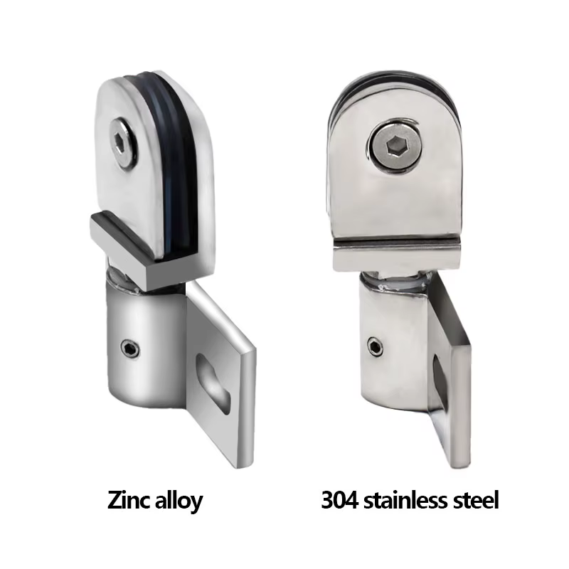Clip/Attache/Charnière pour porte de salle de bain en verre, axe de porte rotatif, alliage de zinc et acier inoxydable, sans rouille, accessoires de douche