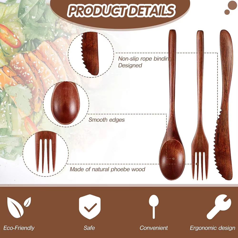 Ensemble de couverts en bois pour le dîner