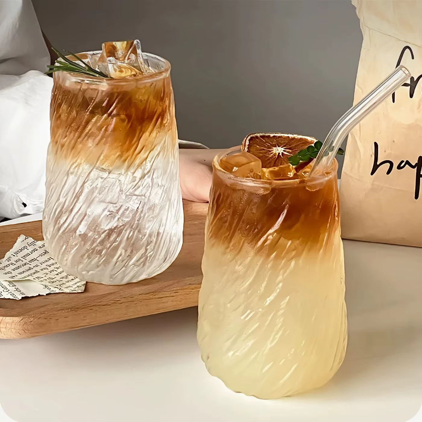 Tasse à café en verre transparente de 400ML