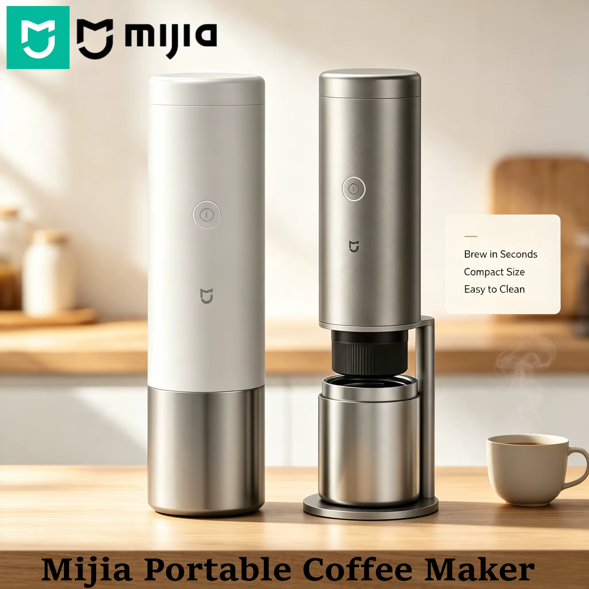 Machine à café portable Mijia, rechargeable par USB, mini-machine à café à double usage, capsules et café moulu, voyage, camping, bureau, maison