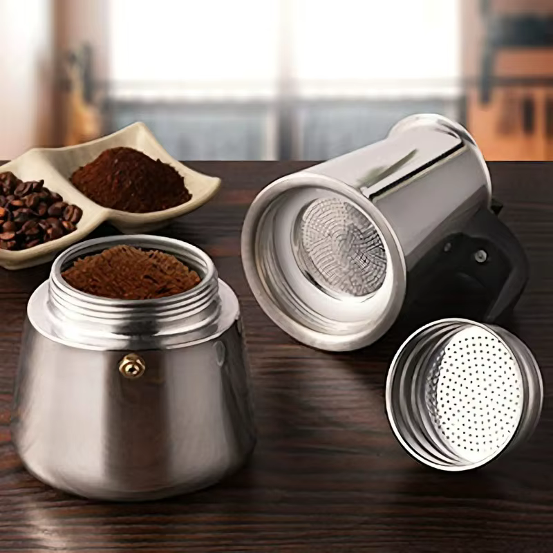 Cafetière Moka 2 Tasses en Acier Inoxydable