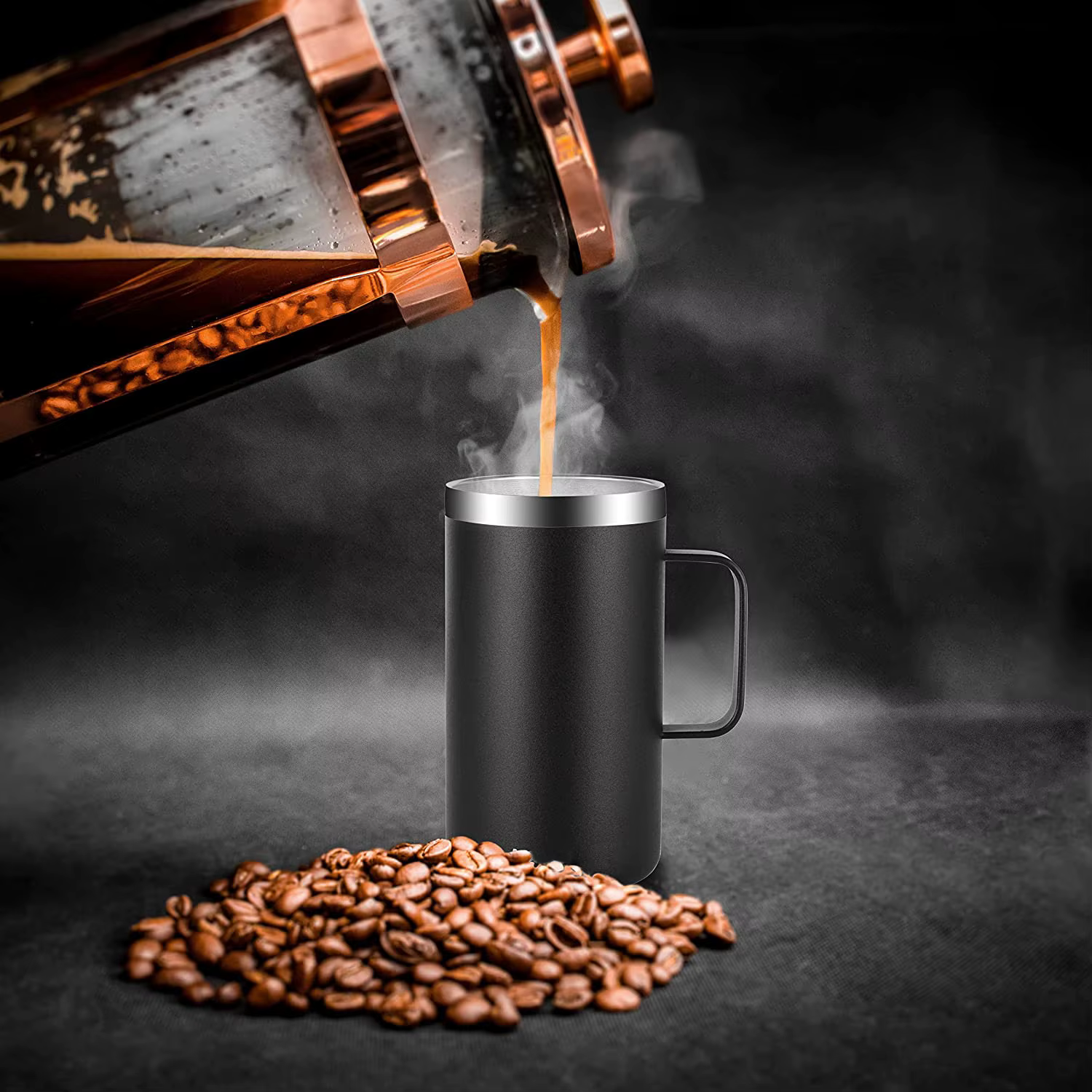 Tasse à café en acier inoxydable de 680ml