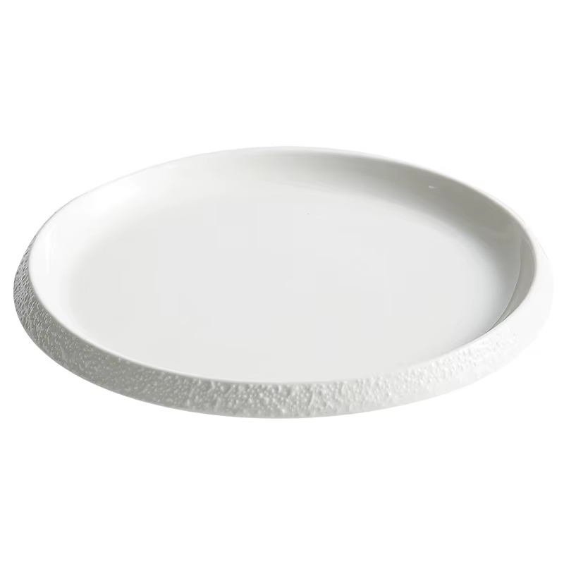 Assiette occidentale à steak de cuisine artistique en porcelaine blanche
