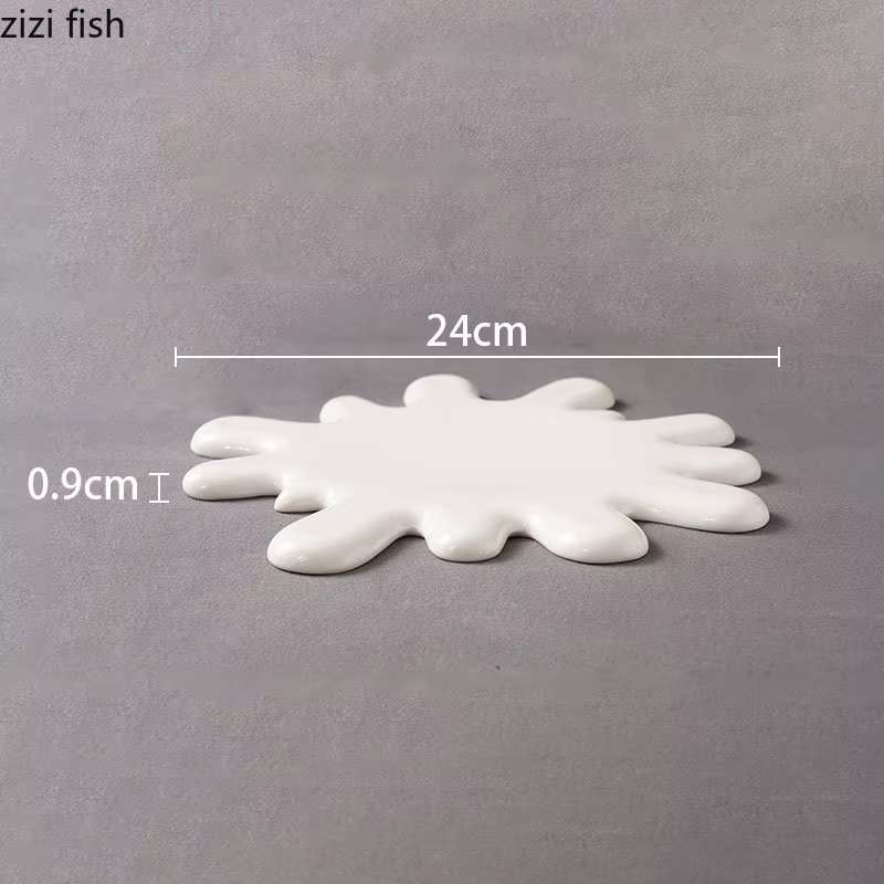 QuePlate-Assiette plate irrégulière en céramique