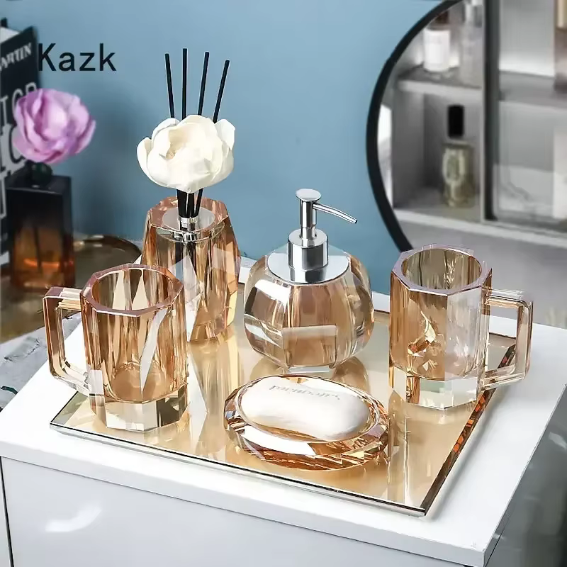 Ensemble d'accessoires de décoration en verre de cristal