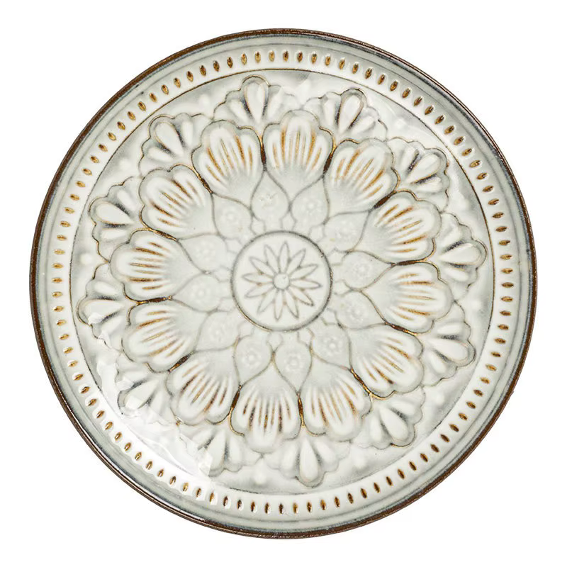 Assiette en céramique sous glaçure rétro