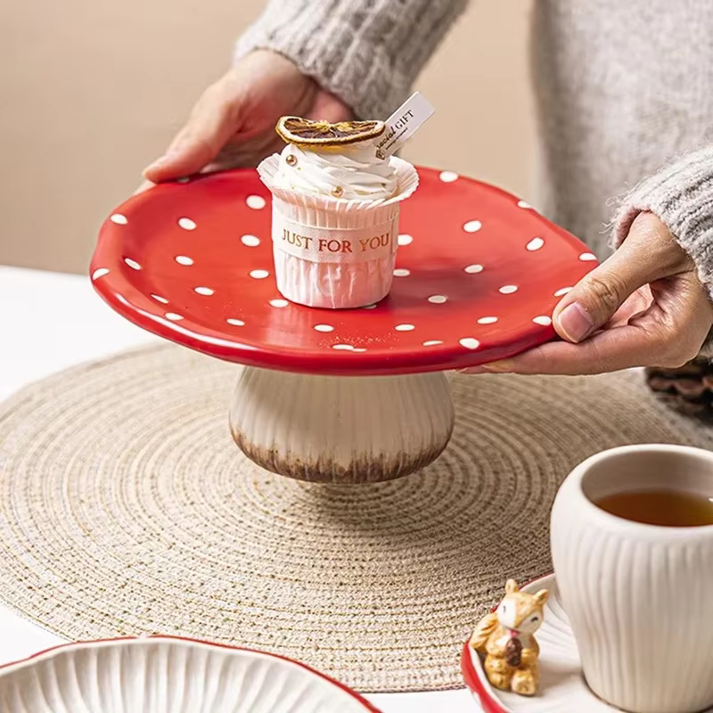 Assiette à café Chi et à gâteau en céramique
