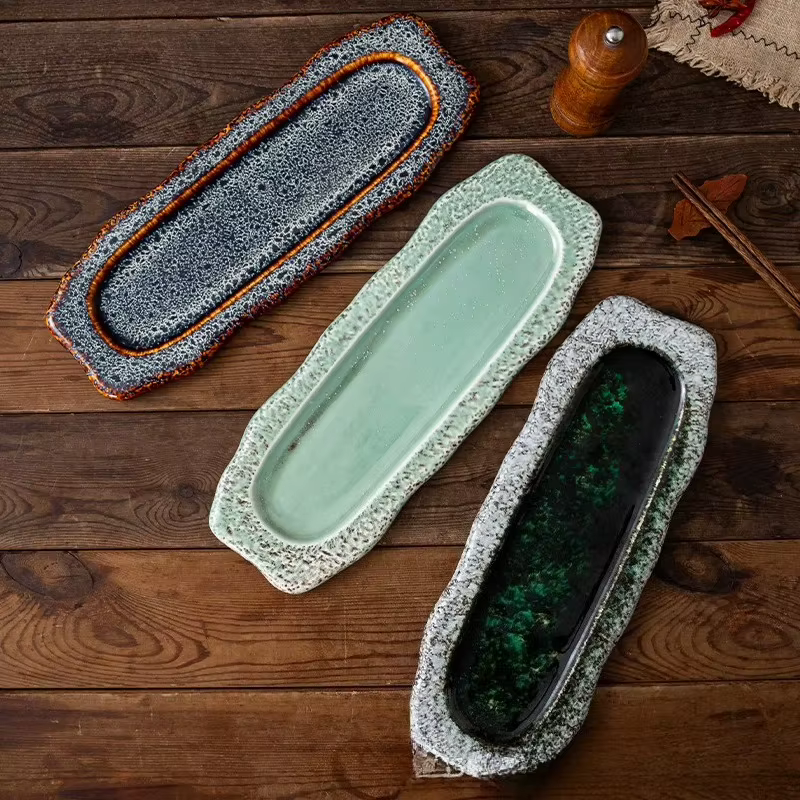 Assiettes à sushi familiales rétro pour hôtel