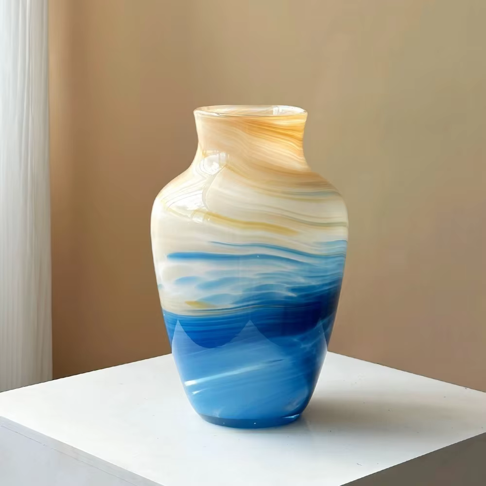 Vase en verre, ornement luxueux et élégant, arrangement floral pour salon, décoration rétro pour la maison, dispositif de culture aquatique artistique