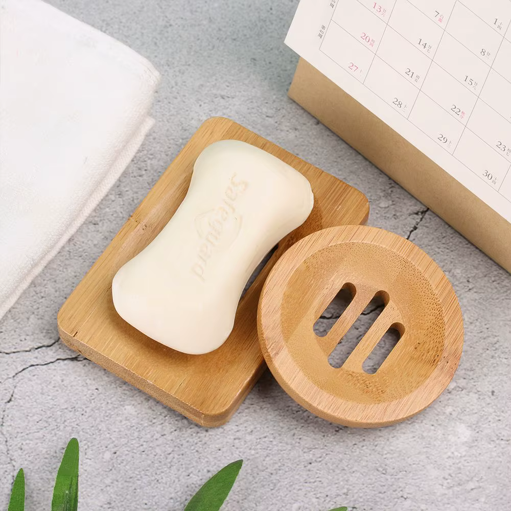 Regina-Boîte de rangement carrée et ronde en bois de bambou