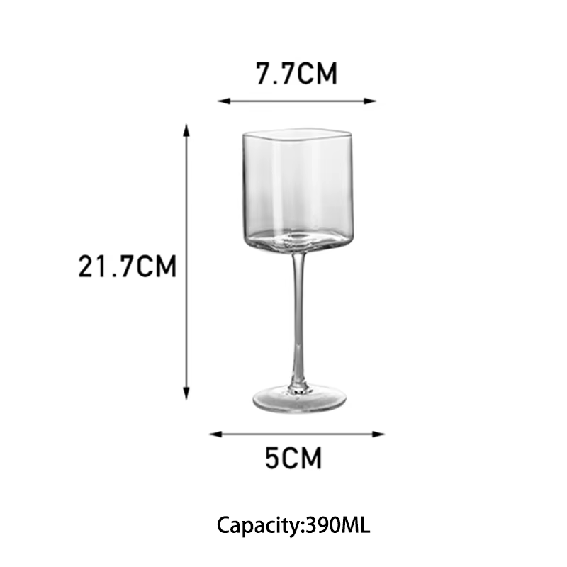 1/2 pièces verre à cocktail carré gobelet