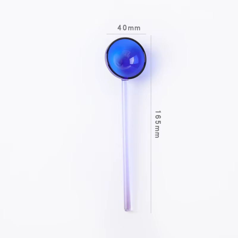Cuillère en verre borosilicate écologique réutilisable avec brosses pour smoothies
