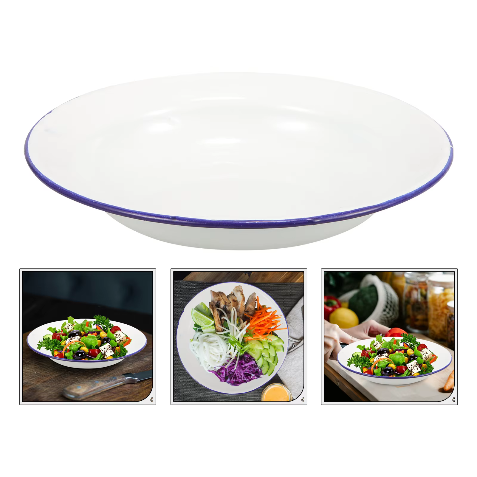 Assiettes en émail rétro