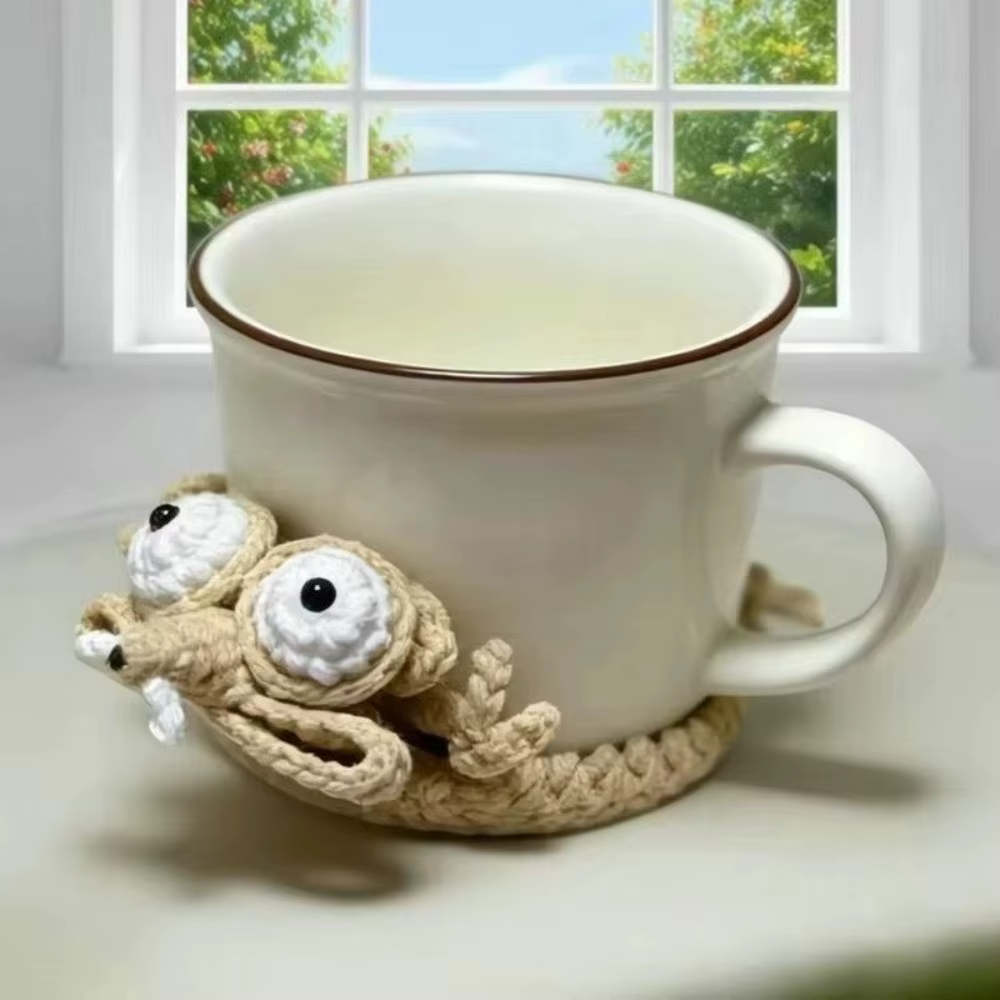 Sous-verres en crochet pressable en forme d'écureuil