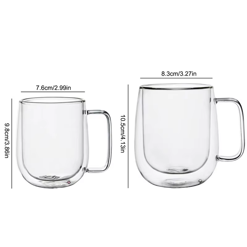 Mug en verre à double paroi personnalisé avec logo